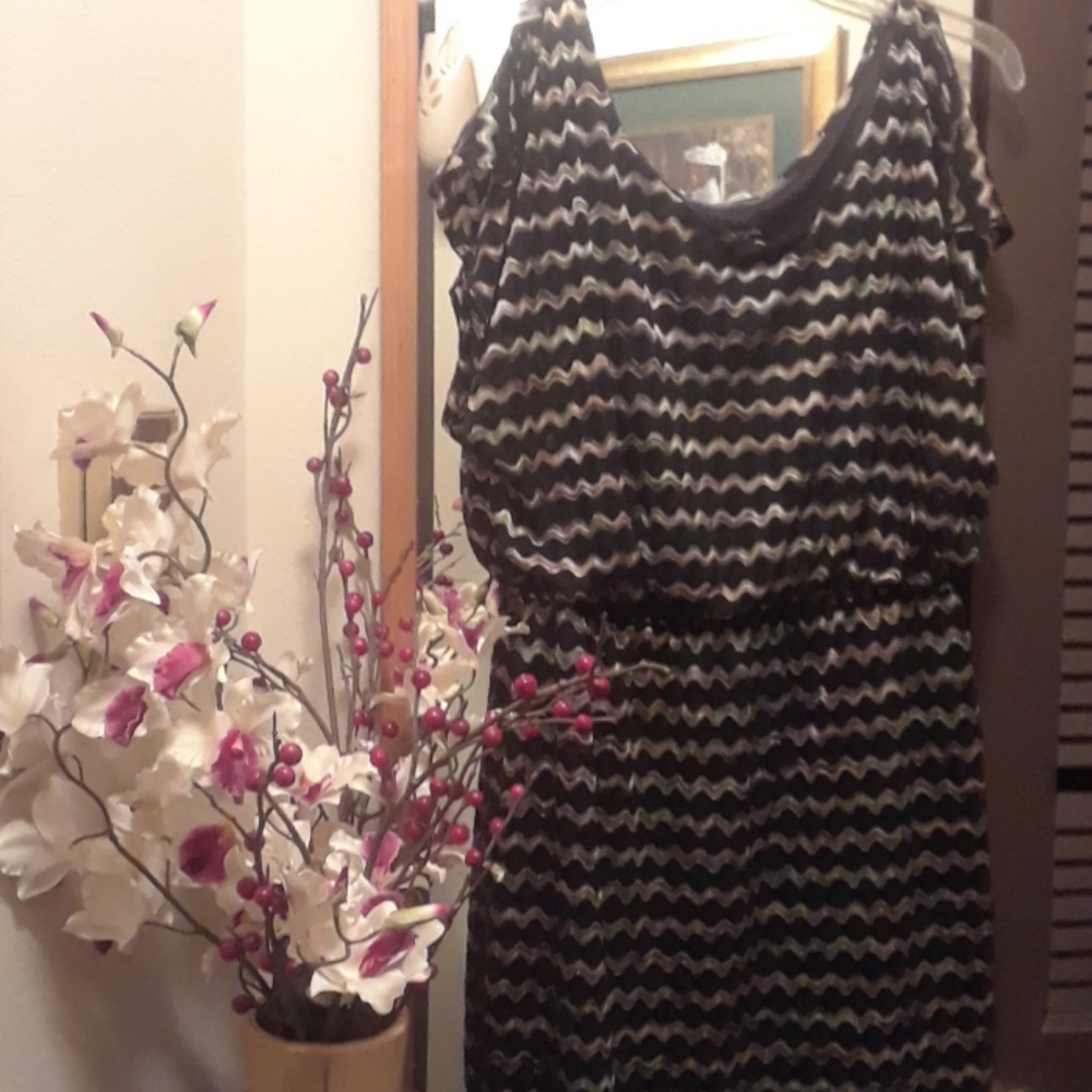 MULTI COLOR DRESS GOLD TRIMING